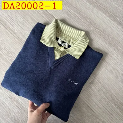 Miu Miu Fake Two Piece Collared Wool Knit Sweater