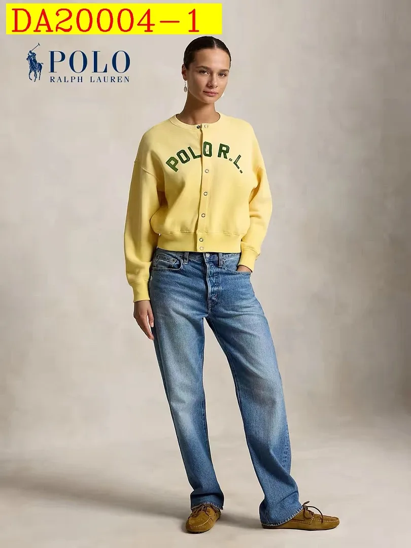 Ralph Lauren Snap Button Cropped Sweatshirt Cardigan