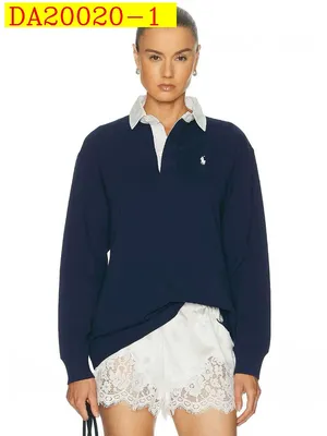 Ralph Lauren Long Sleeve Rugby Polo Shirt Embrred Pony Logo Couple Top