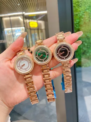 Emporio Armani Ladies Quartz Watch Green Dial Diamond Bezel