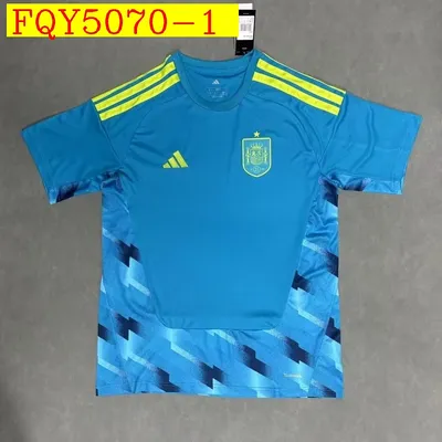 Spain Away Goalkeeper Short Sleeve Jersey Custom