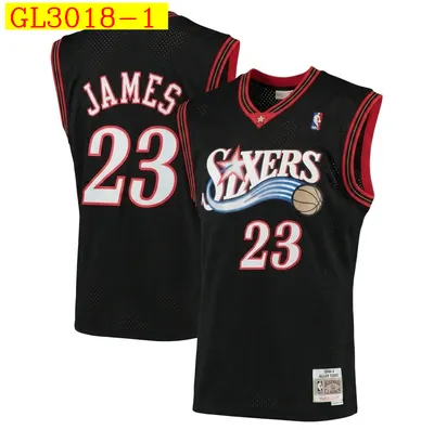 Mitchell Ness 76ers Iverson 3 Embroidered Basketball Jersey