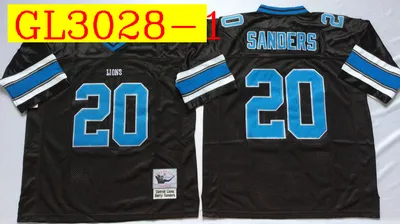 Detroit Lions Sanders 20 Retro Football Jersey