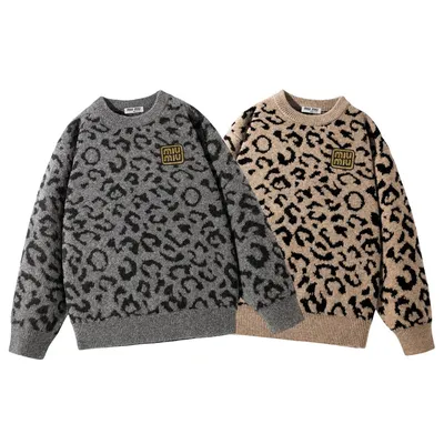 MIUMIU Leopard Knit Sweater