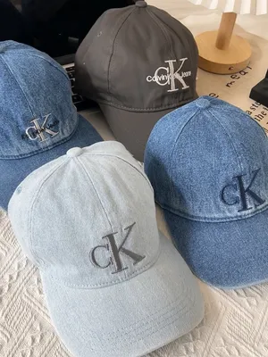 Calvin Klein Cotton Denim Baseball Cap Adjustable Head Circumference Cat