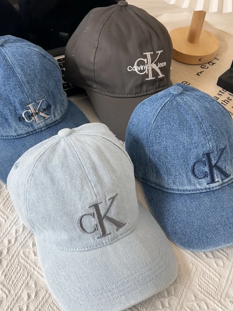 Calvin Klein Cotton Denim Baseball Cap Adjustable Head Circumference Cat