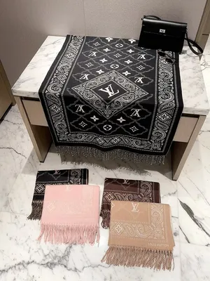 Louis Vuitton Paisley Border Cashmere Scarf Tassel Shawl