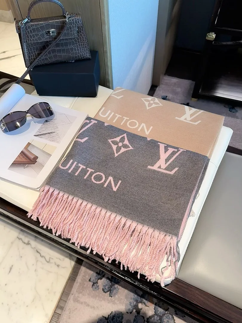 Louis Vuitton Monogram Cashmere Scarf With Tassels