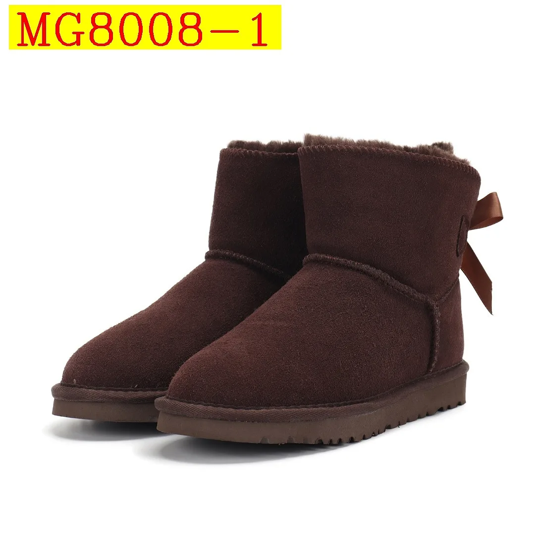 UGG Bailey Bow Dark Brown Satin Bow Fur Lined Mini Snow Boots