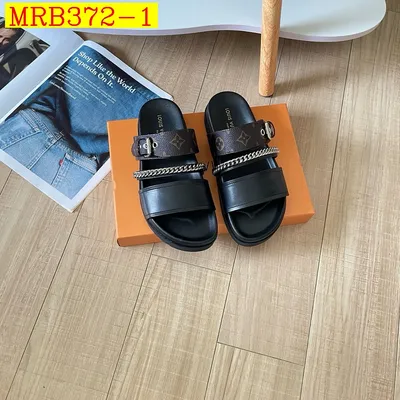 Louis Vuitton 26P Chain Slide Sandals Custom Pe Genuine Leather Outsole
