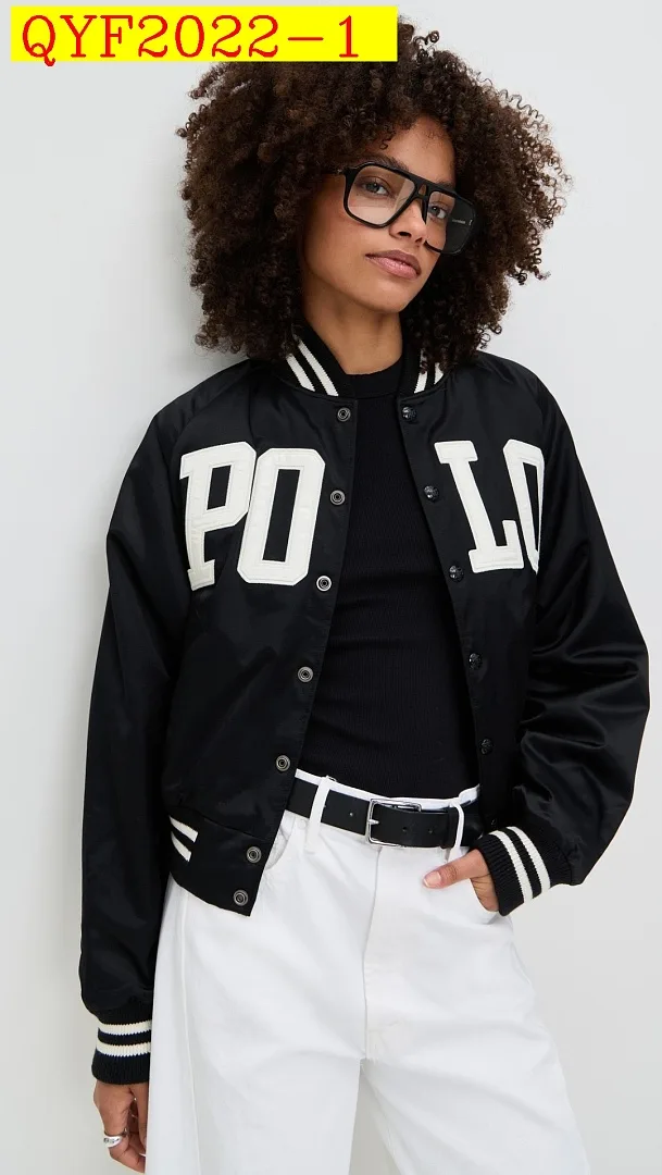 Ralph Lauren Ladies Polo Embroidery Short Varsity Baseball Jacket