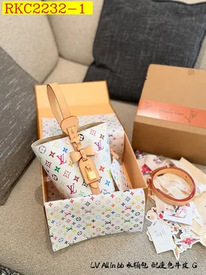 LV Vintage Annie Tote Bag Multicolnogram Bow Decor Chain