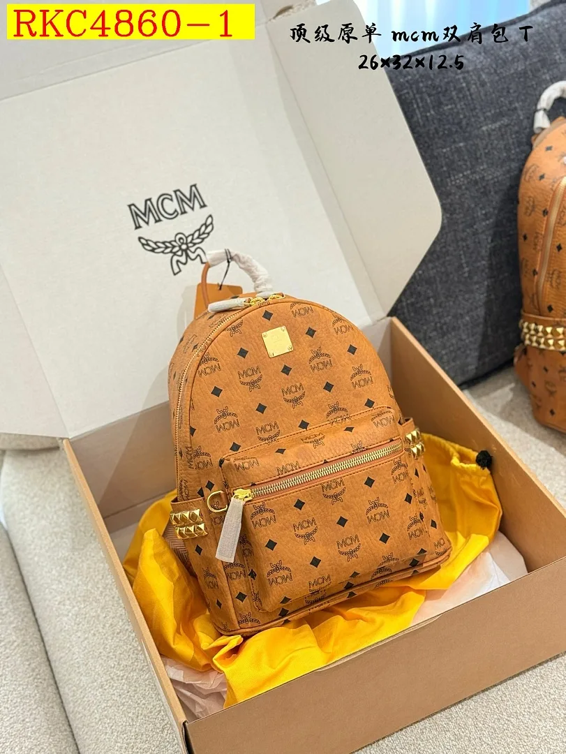 MCM Backpack bag S 26x32x12cm M 30x37x13cm L 32x40x14cm
