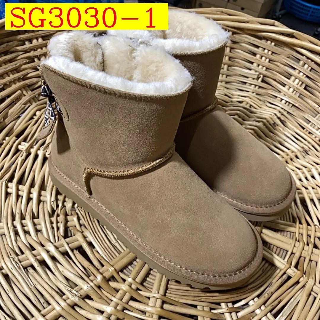 UGG Classic Mini Back Bow Fur Lined Winter Snow Boots