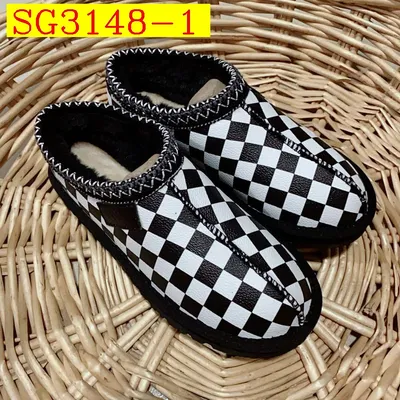 UGG Tasman Checkerboard Fur Lined Slip On Mule Slippers