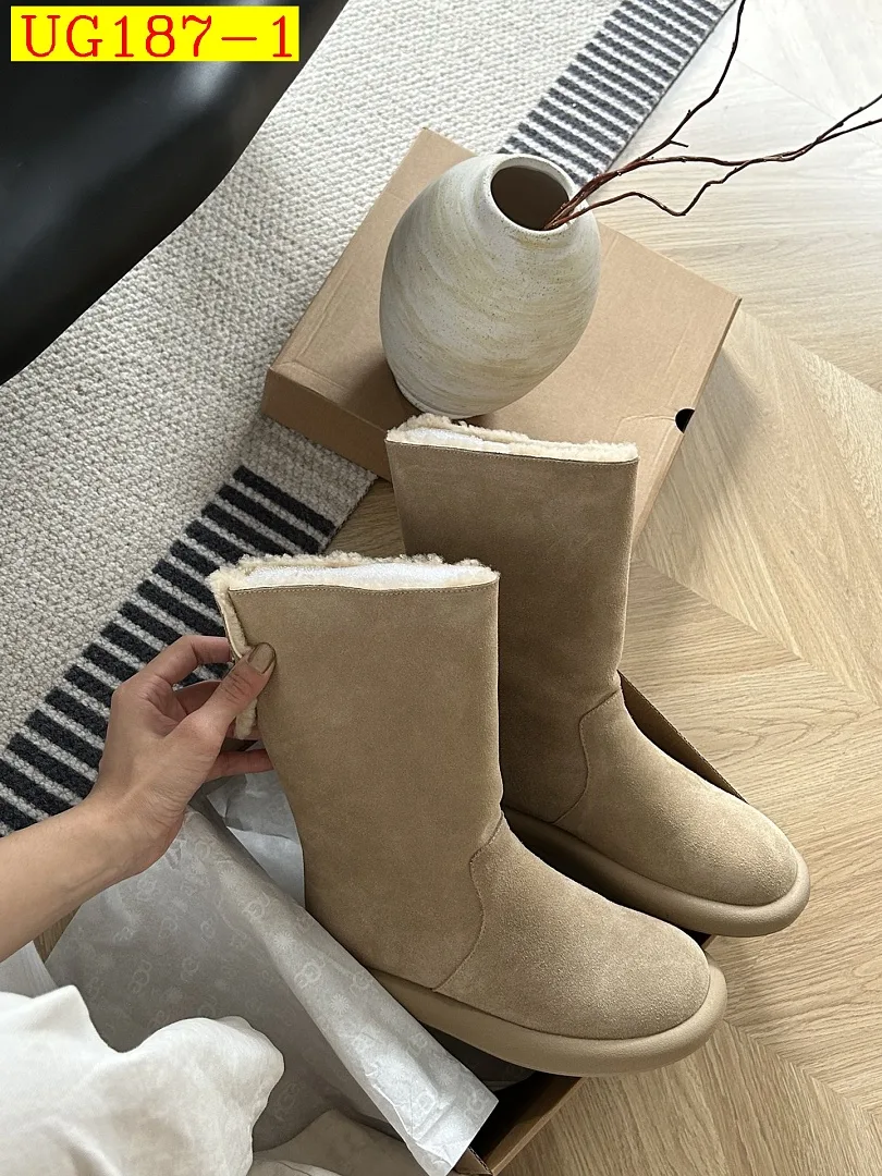 new_dh UGG Boot platform 3cm Leather Wool