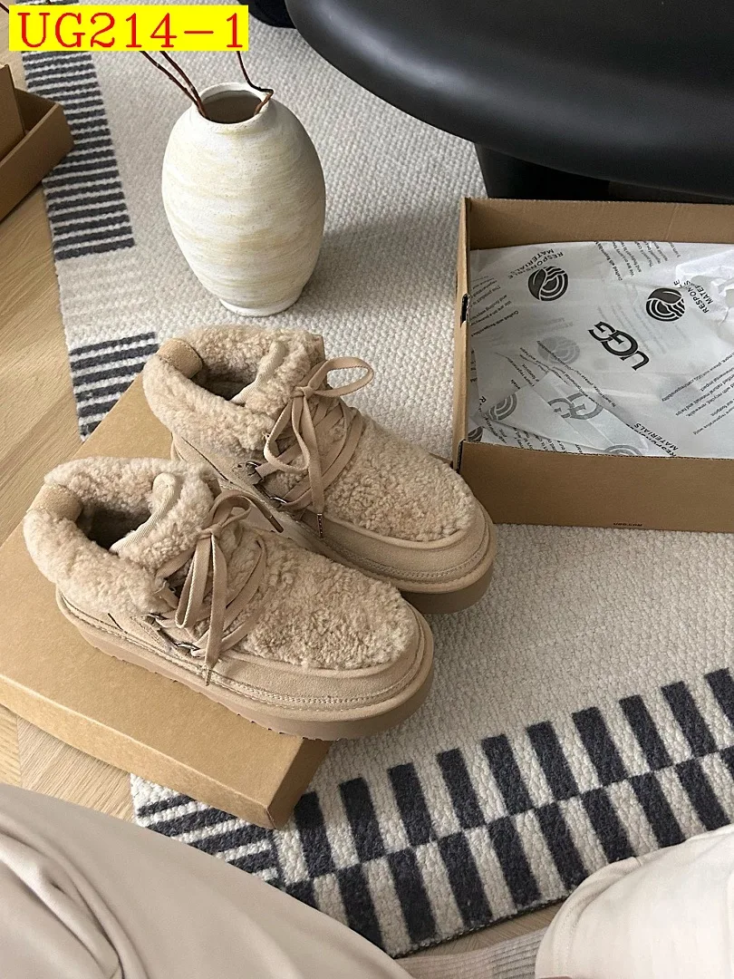 new_dh UGG Boot Platform three poi five cm Leather Wool