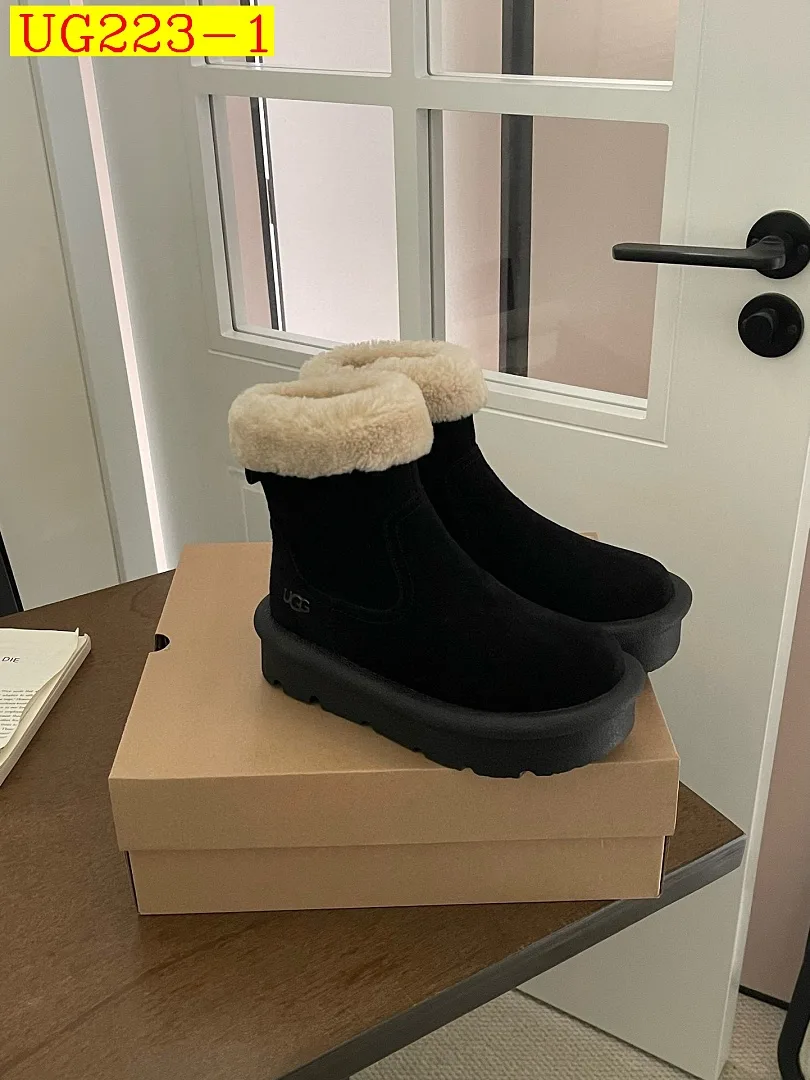 new_dh UGG Boot platform 4cm Leather Wool