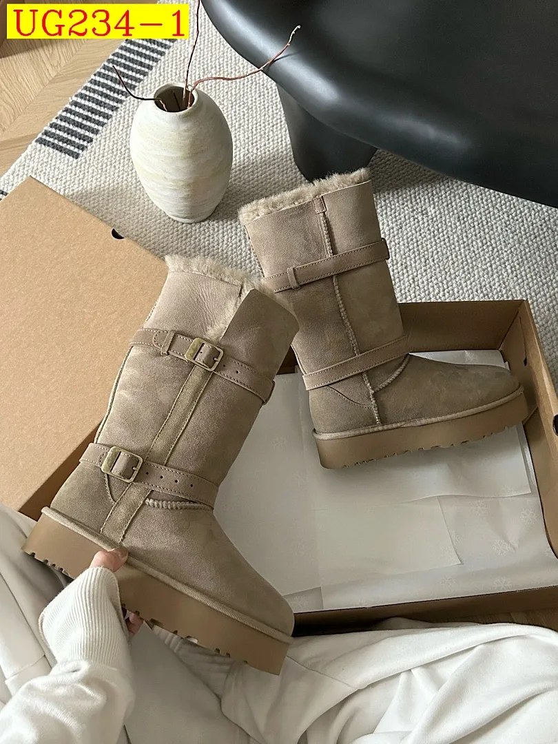 new_dh UGG Boot Platform three poi five cm Leather Wool