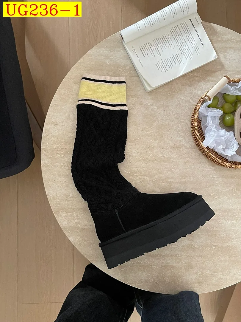 new_dh UGG Boot platform 5cm Leather Wool