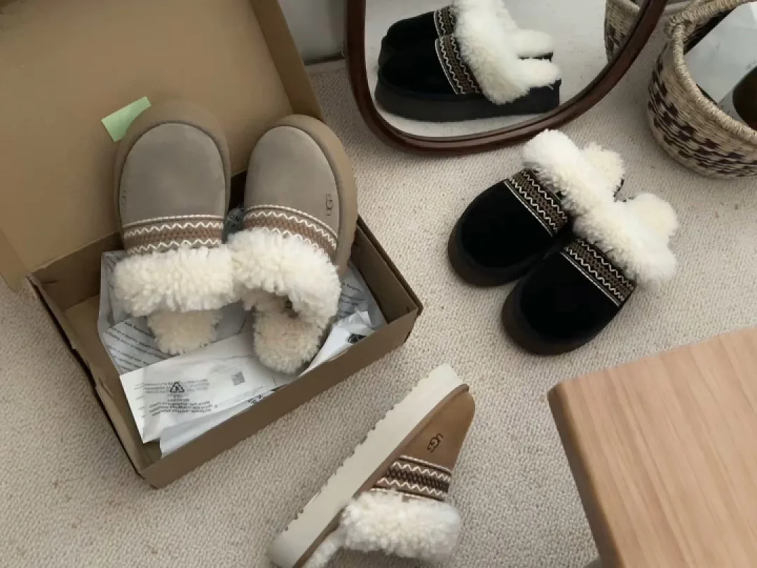 UGG Shoes Leather Wool Platofrm 3cm