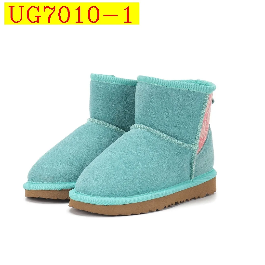 UGG Kids Classic Mini Color Block Fur Lined Winter Ankle Boots