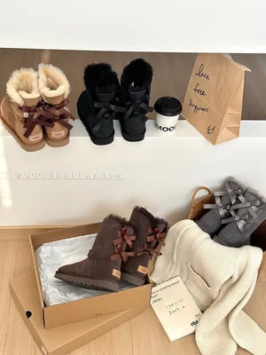 UGG Double Ribbon Mid Calf Boots Style 1016225