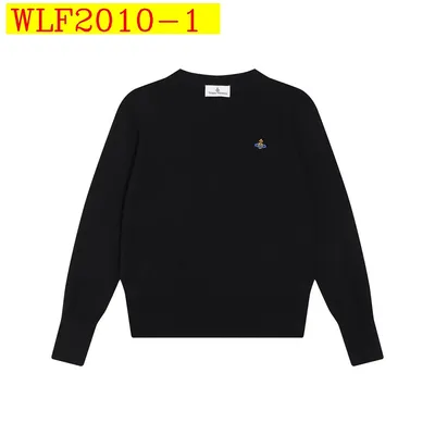 Vivienne Westwood Crew Neck Wool Knit Sweater Embroidered Saturn Logo