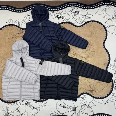 Stone Island Horizontal Quilted Hooded Light Puffer Jacket Removable