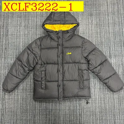 Corteiz Mens Small Logo Embroidered Hooded Puffer Jacket style 2895