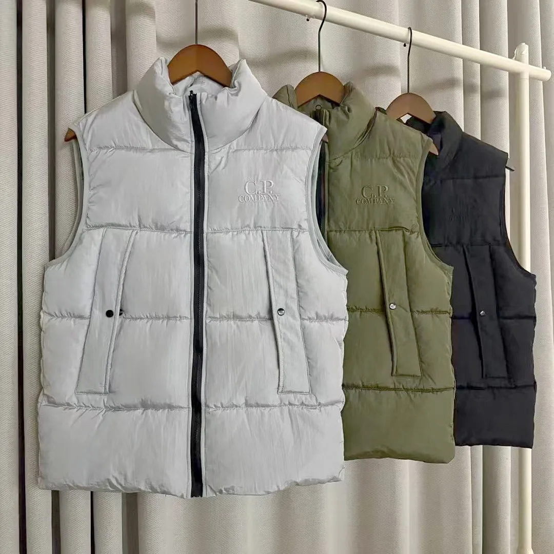 CP Company Embroidered Stand Collar Puffer Vest style 25153
