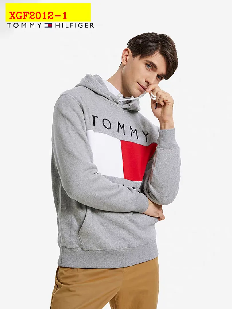 Tommy Style V0971 Embroidered Letter Cotton Blose Sweatshirt Two Colors