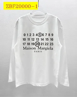 Maison Margiela Number Print Long Sleeve T Shirt