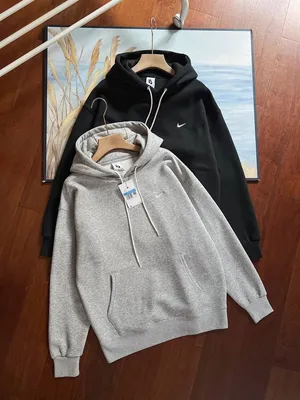 Nike Fleece Lined Hoodie Embroidered Small Swoosh Unisex Sweatshirt