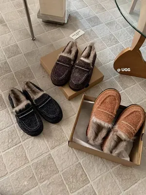 UGG Autumn Winter New Snow Loafers Slip On Wool Casual Shoes