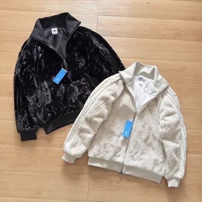 Adidas Originals KU9406 Faux Fur Zip Up Jacket